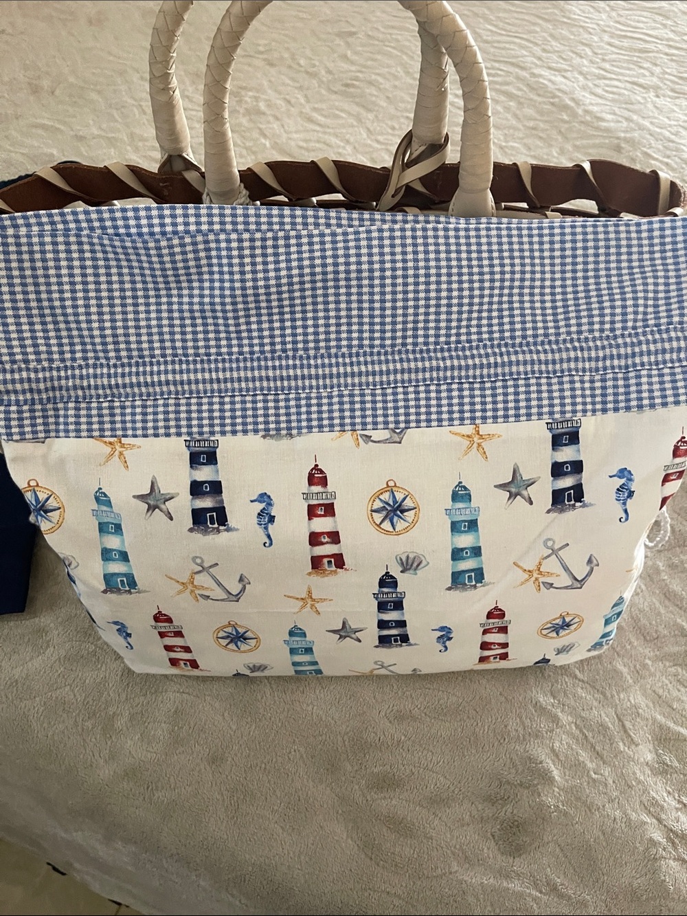 NEW Polo by Ralph Lauren Cream Woven Leather Satchel with pouch - Picture 11 of 12